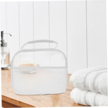 Borsa da viaggio con cerniera, guscio rigido in plastica, organizer per prodotti per la cura della pelle, trucco e piccoli oggetti.