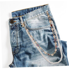 Pearl Trouser Chain Rhinestone Heart Chain for Women Waist Belt for Jeans Punk Fashion Accessories