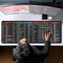 Excel Shortcut, covoraș de birou impermeabil, 300 x 800 x 3 mm, covoraș de tastatură și mouse mare și gros