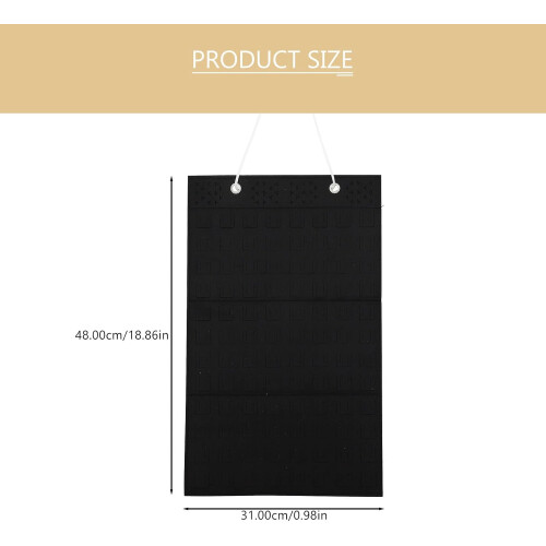 Organizer da appendere in feltro nero con design elegante per gioielli e accessori leggeri per la casa. 1