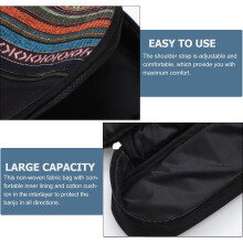Banjo Shoulder Bag Four Strings Banjo Container Musical Instrument Storage Pouch Ethnic Style Pattern