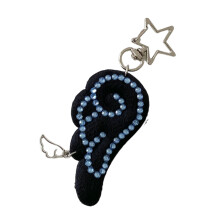 Fashionable Y2K Fabric Key Organiser Decorated With-Blue