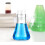 Erlenmeyer-pullosetti, 50 ml:n lasinen kartiomainen pullo kumitulpalla, 4 kpl 10 ml 3