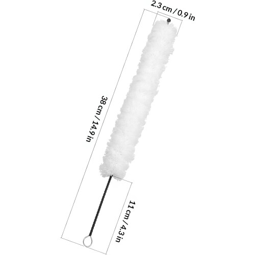Cotton Flute Cleaner Brush Twisted Wire Brush with Loop Handle Practical Lightweight White Cleaning Head 1