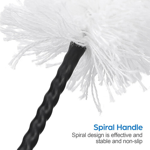 Cotton Flute Cleaner Brush Twisted Wire Brush with Loop Handle Practical Lightweight White Cleaning Head 2
