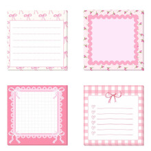 4 Stuks Bowtie Print Blocnotes 30 Vellen Elke Zelfklevende-roze.