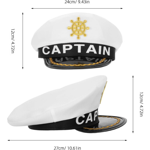 Καπέλο Καπετάνιου Vintage Navy Style για Πάρτι Εκδηλώσεις Αξεσουάρ Κοστουμιών Ενηλίκων 1