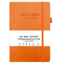 2026-2027 Dagplanner met 384 pagina's elastische-oranjekleur