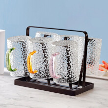 300-ml-Teebecher, Trinkbecher aus dickem Glas, leicht, hitzebeständig, handliches Design für Büro und Zuhause