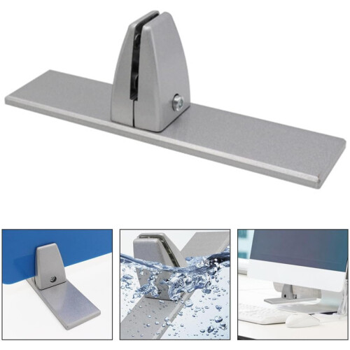 Divider Clip Partition Support Clip for Table Desk Extended Flat Base Aluminum Alloy Baffle Clamp 2