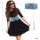 Elastiskt denimmidjeband i makramé med spetskant, ljusblått stretchbälte 6