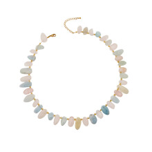 Stijlvolle Asymmetrische Lariat-ketting met kralen-Amazoniet