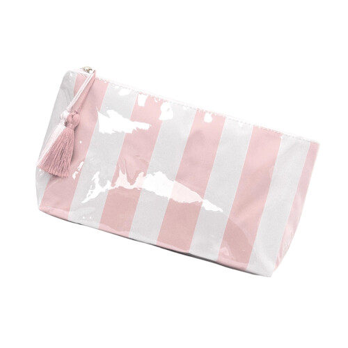 Oversized waterdichte make-uptas Transparant PVC-wit roze