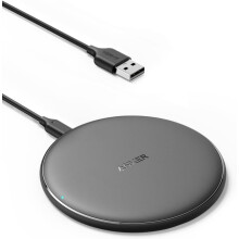 Anker 313 Wireless Charger (Pad), Qi-Certified, 10W Max Fast Charging for Samsung, Compatible with iPhone 16 Plus/15 Plus/14 Plus/12, AirPods