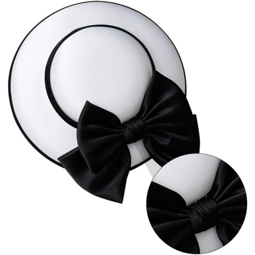 Bombetta bianca da donna, stile retrò francese, elegante, adatta per banchetti e come accessorio per capelli. 1