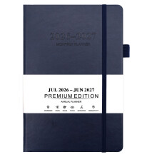 2026 PU Leather Daily Planner Academic Journal-navy blue