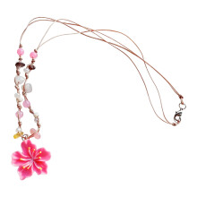 Elegant Beaded Flower Clavicle Necklace Statement Jewelry-Pink