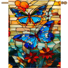 Bandiera da giardino delle farfalle, 28x40 pollici, bifacciale