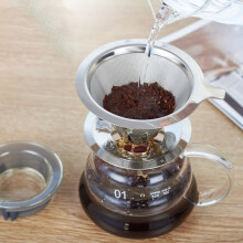 Filtre à café en entonnoir en acier inoxydable OPVISE (1 ensemble)
