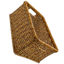 Barna szőtt tárolókosár PP anyagból, nagy, 12,5x8x9 hüvelyk