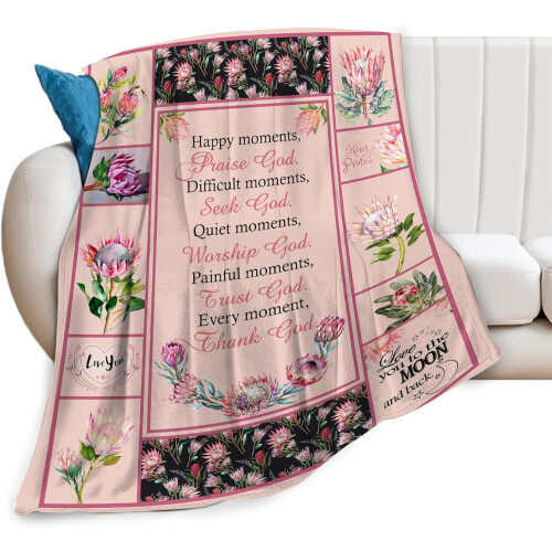Manta de oração cristã em fleece ultramacio, 127 x 102 cm (50 x 40 polegadas)