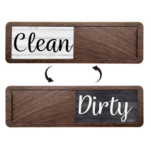 Dishwasher Magnet Sign – Rustic Wood Design, Black