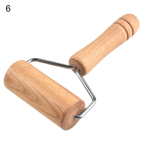 Dobbelthovedet kagerulle med non-stick overflade, træ &