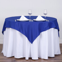 Koningsblauwe vierkante polyester tafelkleden (137 x 137 cm) - Pak