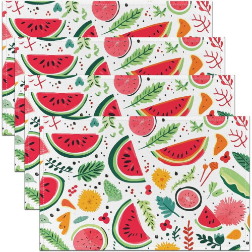 Wassermelonen-Platzsets, 4er-Set, 45,7 x 30,5 cm