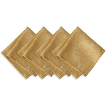 Barcelona Damask Dukar Set med 4, Guld, 43 cm Fyrkantiga