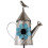 Metal birdhouse garden stake blue 1
