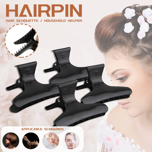 Black Hair Partition Clips & Shower Hooks Set