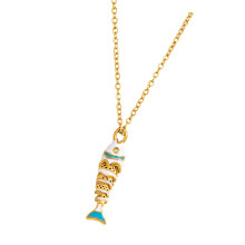 Eenvoudige oliedruppel vis bedelketting-JDN0312222 GEW
