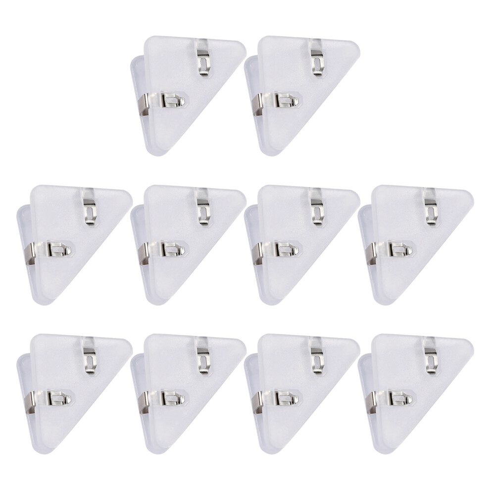 10Pcs Clear Triangle Shaped Document Clips Plastic File-White 7751001449888