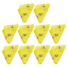 10Pcs 2x1.54Inch Plastic Triangle Clips For Holding-Yellow