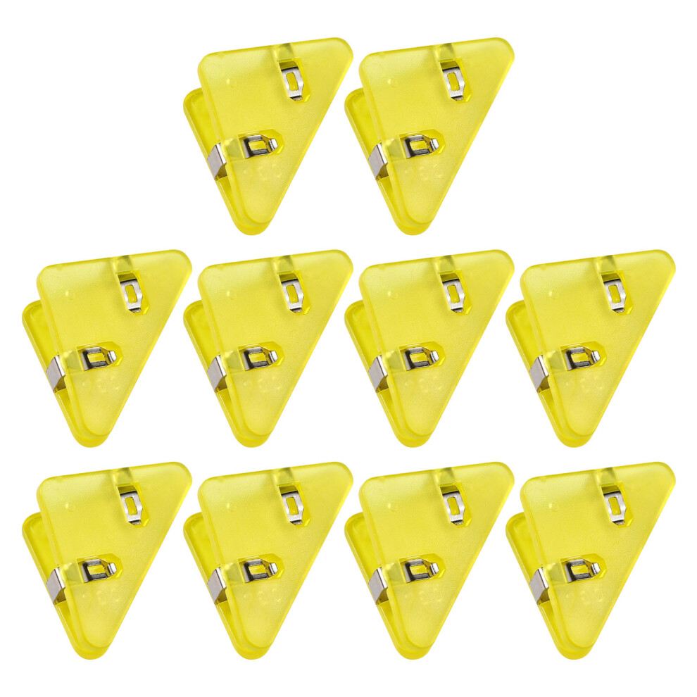 10Pcs 2X1.54inch Plastic Triangle Clips For Holding-Yellow 7751001450037