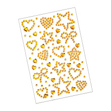 1 Sheet Selves Adhesive Rhinestones Jewel Stick-golden yellow