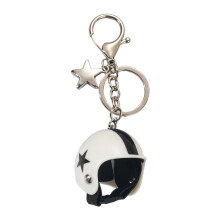 Unique Alloy Plastic Motorcycles Helmet Keyring Perfect-White