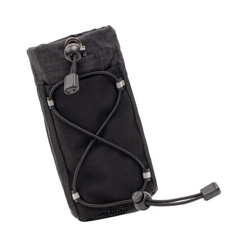 Nylon Water Bottle Pouch With Secure Clip For Backpack-Black