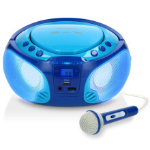 Tragbarer Karaoke-Radio-CD/MP3-Player mit USB-Anschluss und Mikrofon