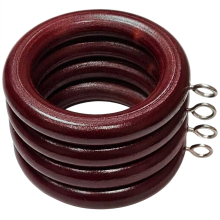 45mm Wooden Curtain Ring with Eyes Mahogany Red 24 Pieces