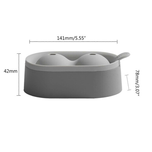 Silikon-Eiswürfelform, 5 cm Durchmesser, 2 große Kugeln 1