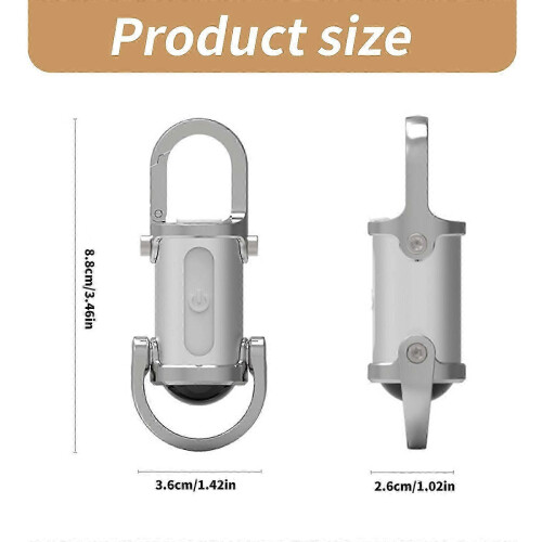 Pocket Sized Keychain Light Work Light Keychain Rechargeable Flashlight Charm Keyring Practical Outdoor Camping Tool silver gray 2