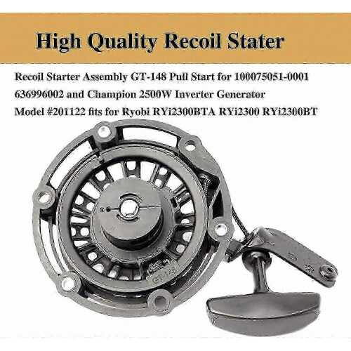 Pull Start Recoil Starter Assembly compatible with 2500W Inverter Generator 25-26 Compatible with Generic Models 2