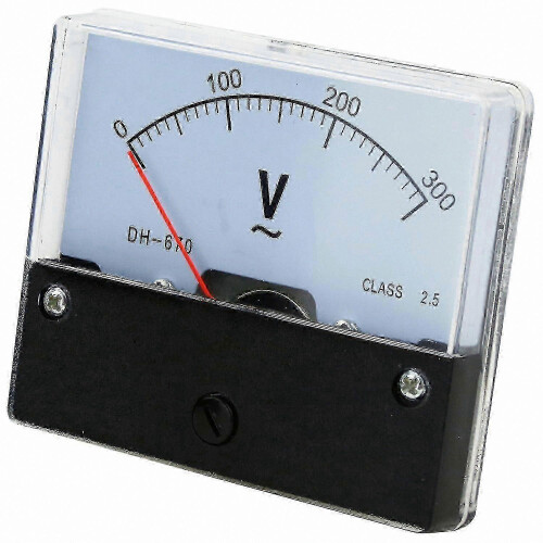 Analog Voltmeter Panel Meter 0-300V AC Rectangle Voltage Gauge 1