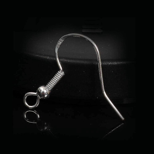 100 ganci per orecchini in argento sterling 925, componenti per orecchini ipoallergenici 1