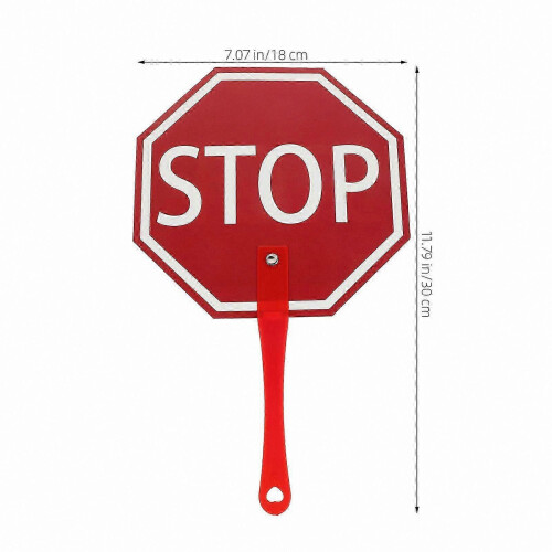 Red Handheld Stop Sign Paddle compatible with Classroom Use by Teachers 1