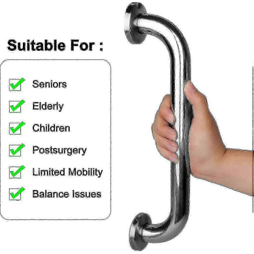 Bathroom grab bars compatible with elderly 2 pack stainless steel rail 2