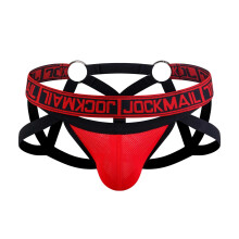 Fo-éadaí Thong Jockstrap Dearg Soladach In-análaithe Fir 1 Pacáiste