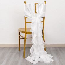 Stuhlschleifen aus weißem Chiffon und Satin (5 Stück)